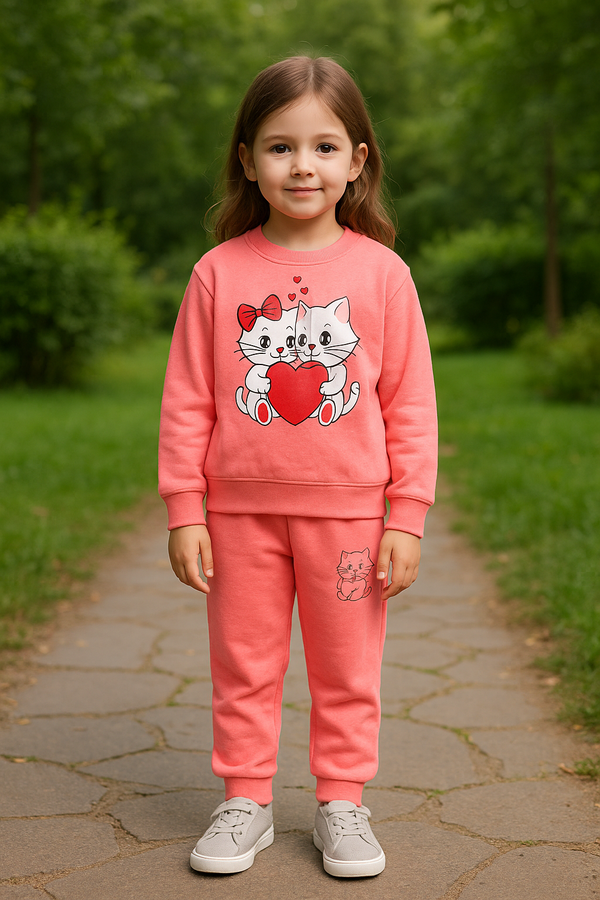Cute Kitties Love Set - Adorable Kitty kids Tracksuit