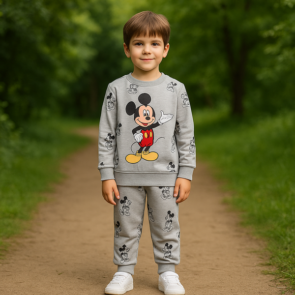 Grey Mickey Mouse Astronaut Printed Kids’ Tracksuit