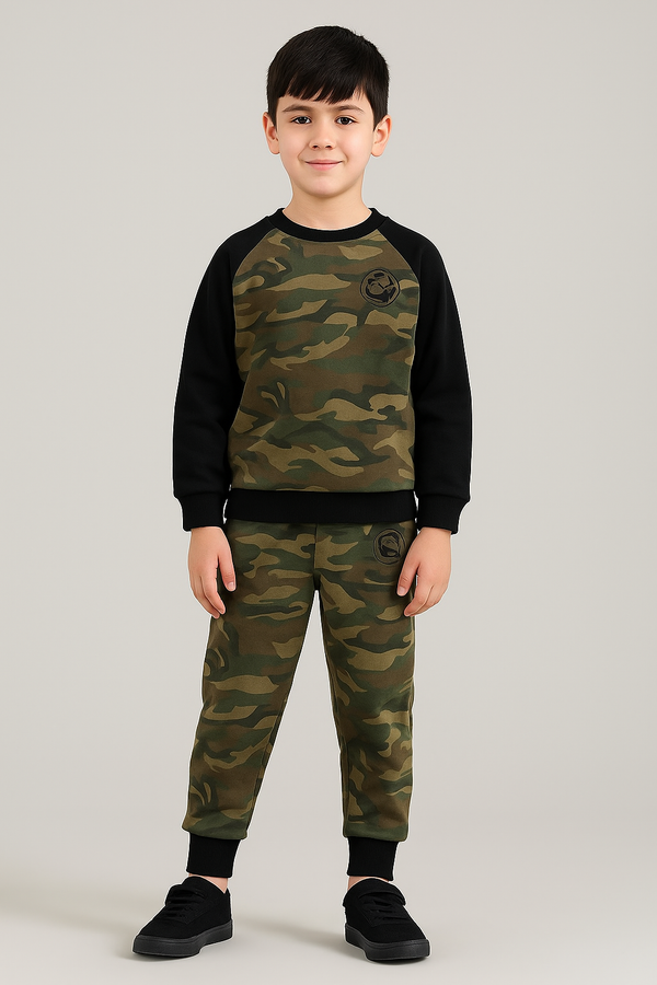 Camo Green Adventure Track Suit - Tommy-Inspired Kids Set
