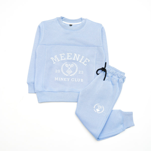 Light Blue Tracksuit with "MEENIE MINEY CLUB" Graphic