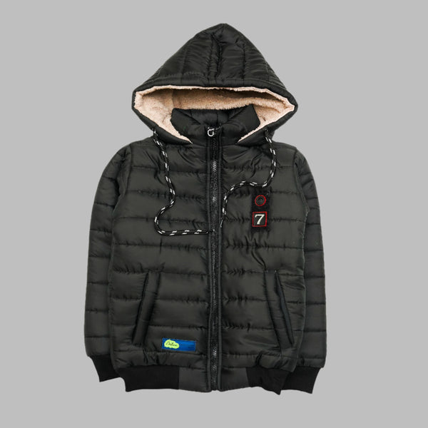 Classic Black Puffer Jacket with Hood