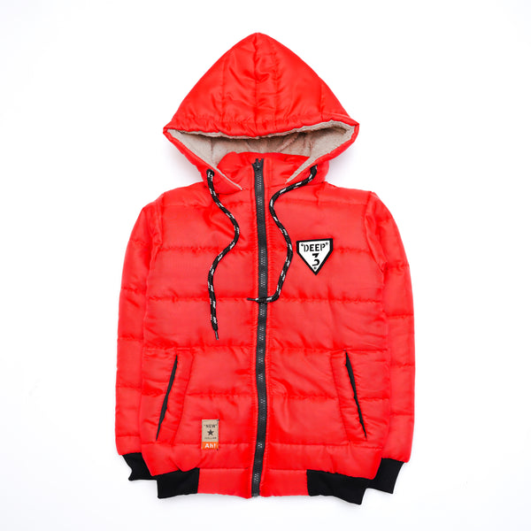 Bold Red Winter Jacket with Fleece Lining