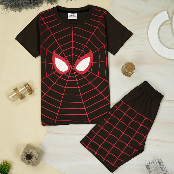 Spider Style Summer Set – Cool Web Tee & Shorts for Boys