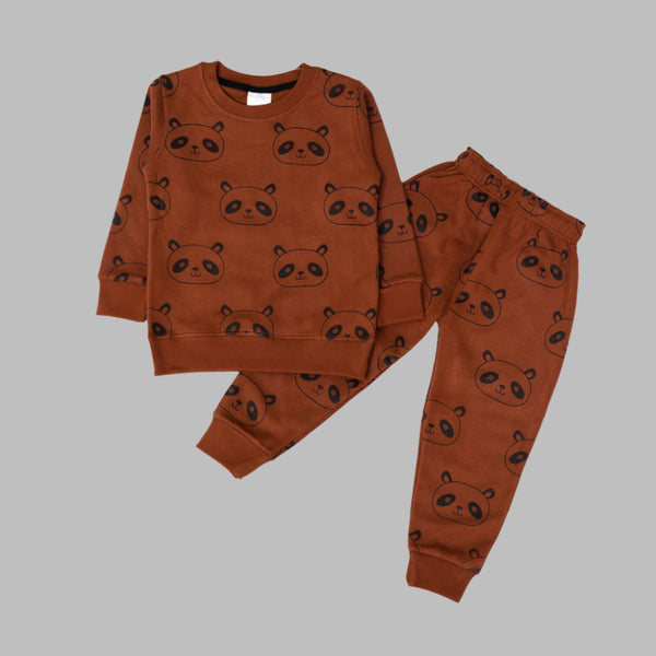 Cozy Panda Adventure Track Suit - Brown